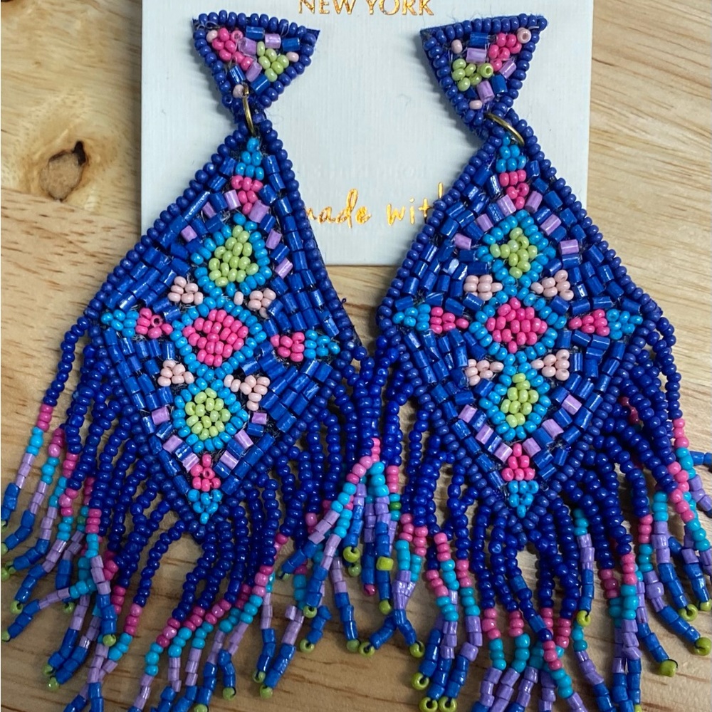NEW colorful seed bead earrings.